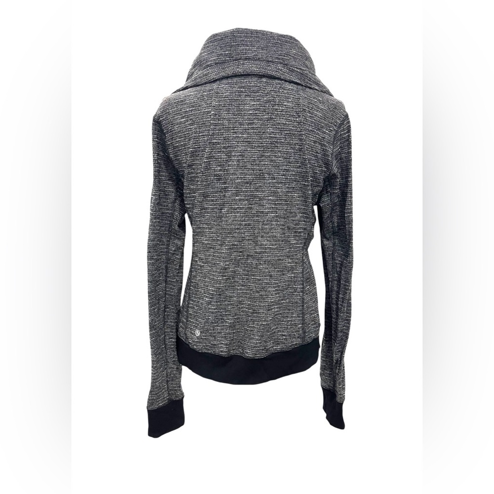 Lululemon Be Present Jacket in Coco Pique Black Heathered Full Zip Sweater Sz 12 - Picture 12 of 16